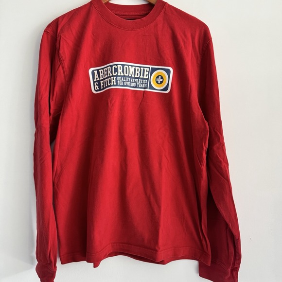 VTG Y2K Abercrombie & Fitch Co. Long Sleeve Tee Men's Large Red - Picture 1 of 8